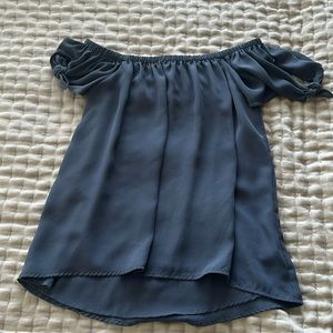 VICI Warm Gray Off the Shoulder Top Blouse